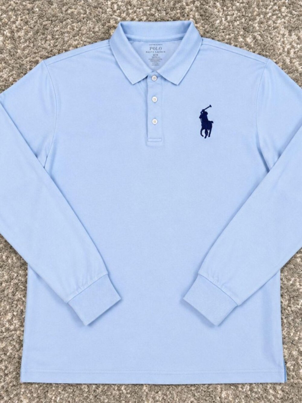 Polo Ralph Lauren Light Blue Long Sleeve Big Pony Polo Shirt REP